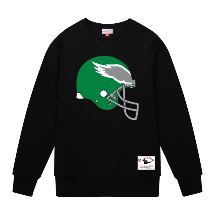 Mitchell and Ness Team Helmet 2 Crew Philadelphia Eagles Men Hoodies and Sweatshirts Mitchell and Ness Team Helmet 2 Crew Philadelphia Eagles Men Hoodies and Sweatshirts