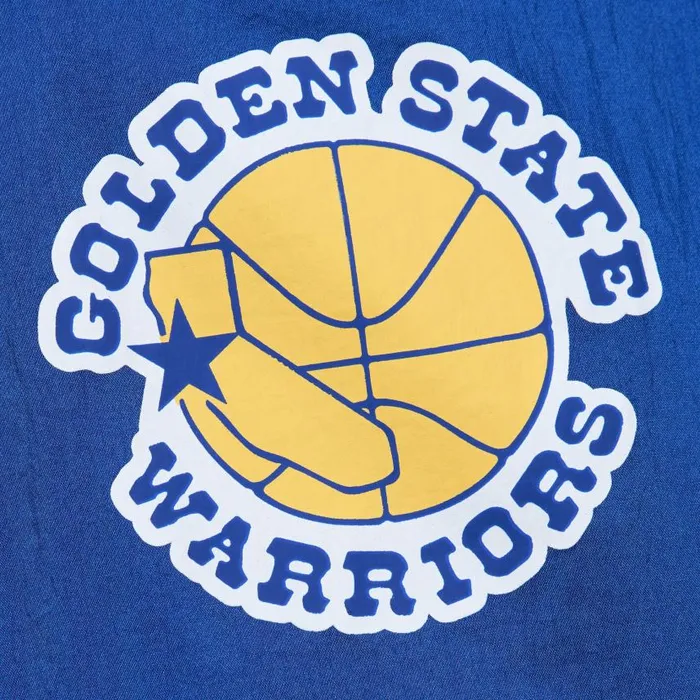 Mitchell and Ness Team OG 20 Anorak Windbreaker Vintage Logo Golden State Warriors Men Jackets and Outerwear