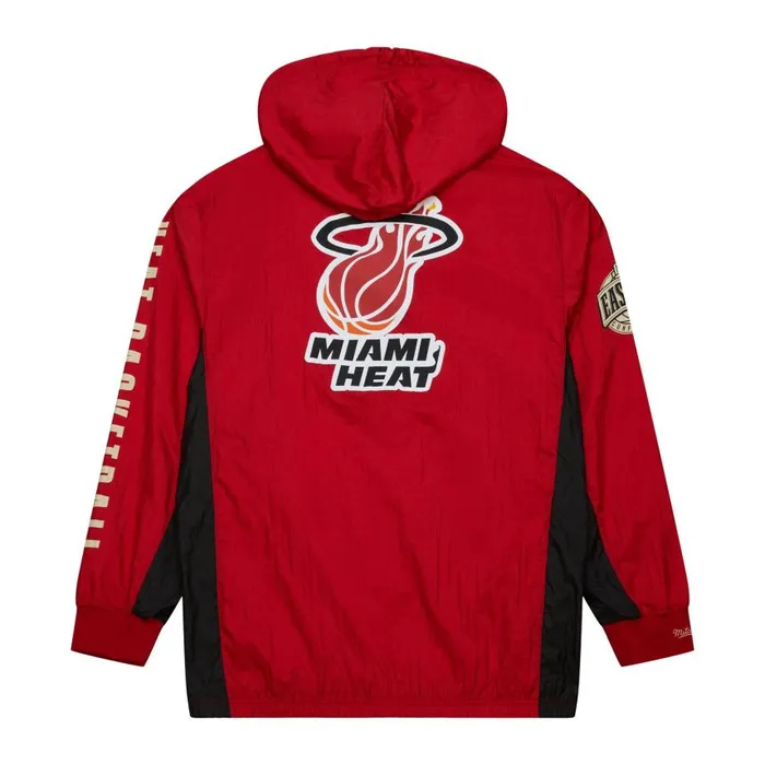 Mitchell and Ness Team OG 20 Anorak Windbreaker Vintage Logo Miami Heat Men Jackets and Outerwear Mitchell and Ness Team OG 20 Anorak Windbreaker Vintage Logo Miami Heat Men Jackets and Outerwear