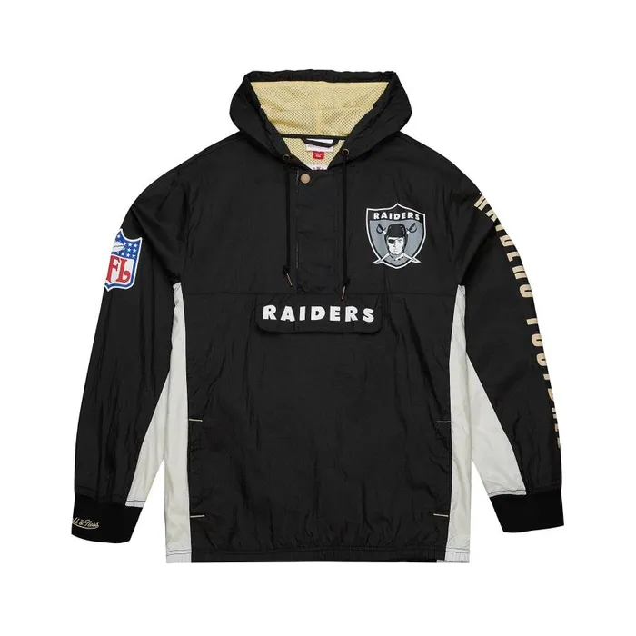 Mitchell and Ness Team OG 20 Anorak Windbreaker Vintage Logo Oakland Raiders Men Jackets and Outerwear Mitchell and Ness Team OG 20 Anorak Windbreaker Vintage Logo Oakland Raiders Men Jackets and Outerwear