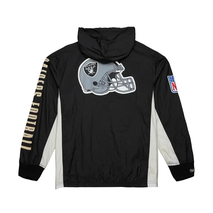 Mitchell and Ness Team OG 20 Anorak Windbreaker Vintage Logo Oakland Raiders Men Jackets and Outerwear