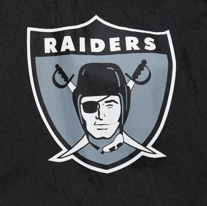 Mitchell and Ness Team OG 20 Anorak Windbreaker Vintage Logo Oakland Raiders Men Jackets and Outerwear
