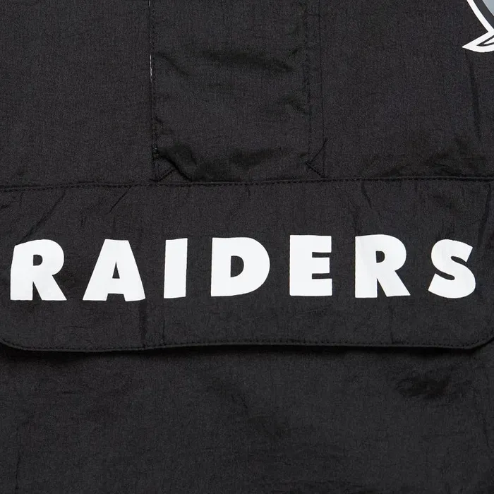 Mitchell and Ness Team OG 20 Anorak Windbreaker Vintage Logo Oakland Raiders Men Jackets and Outerwear