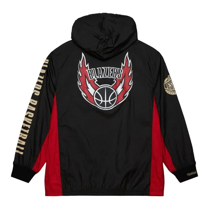 Mitchell and Ness Team OG 20 Anorak Windbreaker Vintage Logo Portland Trail Blazers Men Jackets and Outerwear