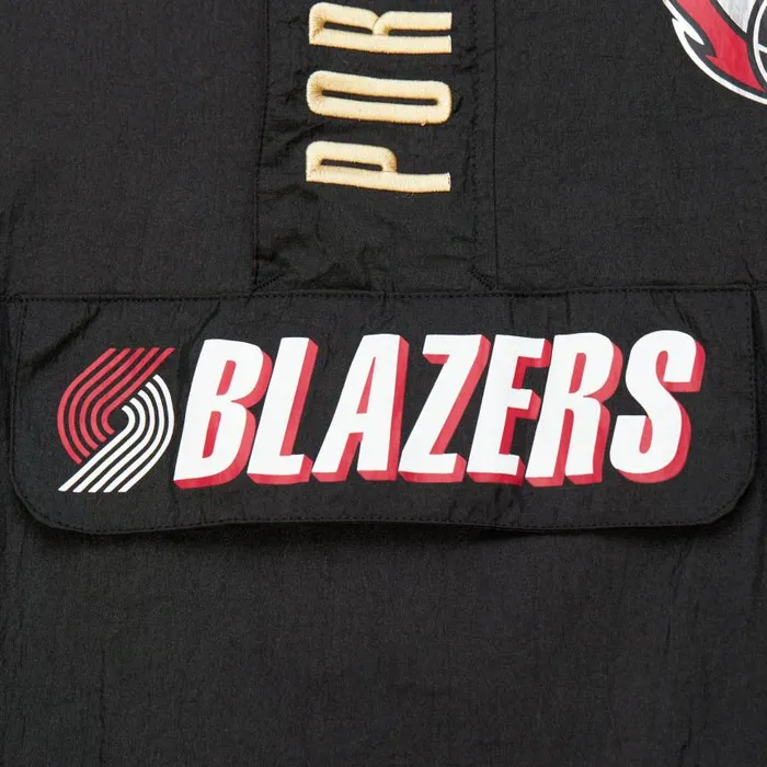 Mitchell and Ness Team OG 20 Anorak Windbreaker Vintage Logo Portland Trail Blazers Men Jackets and Outerwear