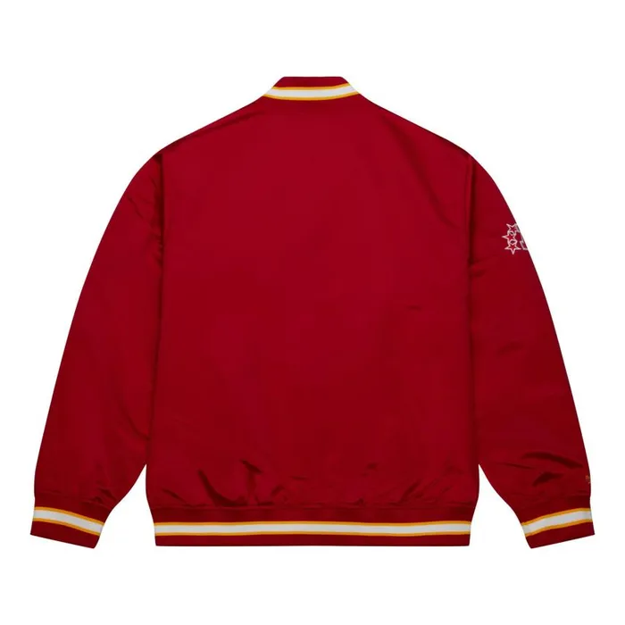 Mitchell and Ness Team OG 20 Lightweight Satin Jacket Kansas City Chiefs Men Jackets and Outerwear