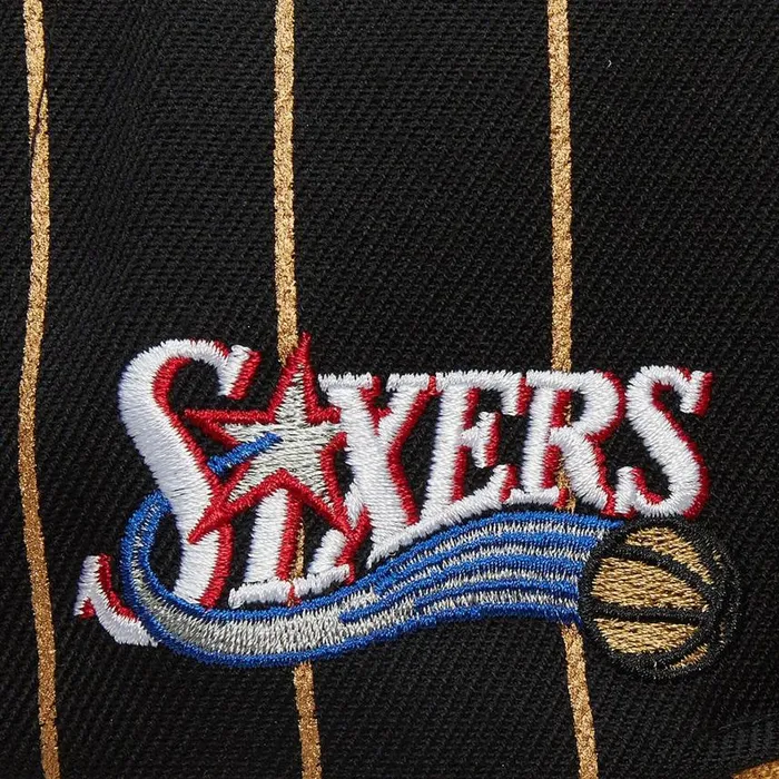 Mitchell and Ness Team Pin Snapback HWC Philadelphia 76ers Men Hats and Headwear Mitchell and Ness Team Pin Snapback HWC Philadelphia 76ers Men Hats and Headwear