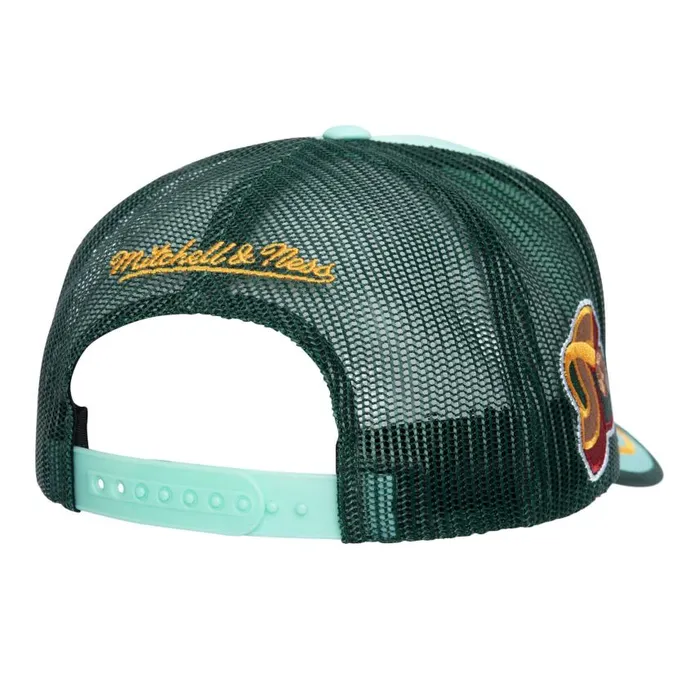 Mitchell and Ness Team Royalty Trucker HWC Seattle Supersonics Men Hats and Headwear Mitchell and Ness Team Royalty Trucker HWC Seattle Supersonics Men Hats and Headwear