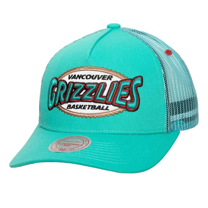 Mitchell and Ness Team Seal Trucker Snapback HWC Vancouver Grizzlies Men Hats and Headwear Mitchell and Ness Team Seal Trucker Snapback HWC Vancouver Grizzlies Men Hats and Headwear