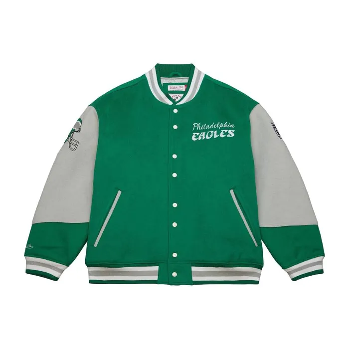 Mitchell and Ness Team Varsity Jacket Philadelphia Eagles Men Jackets and Outerwear Mitchell and Ness Team Varsity Jacket Philadelphia Eagles Men Jackets and Outerwear