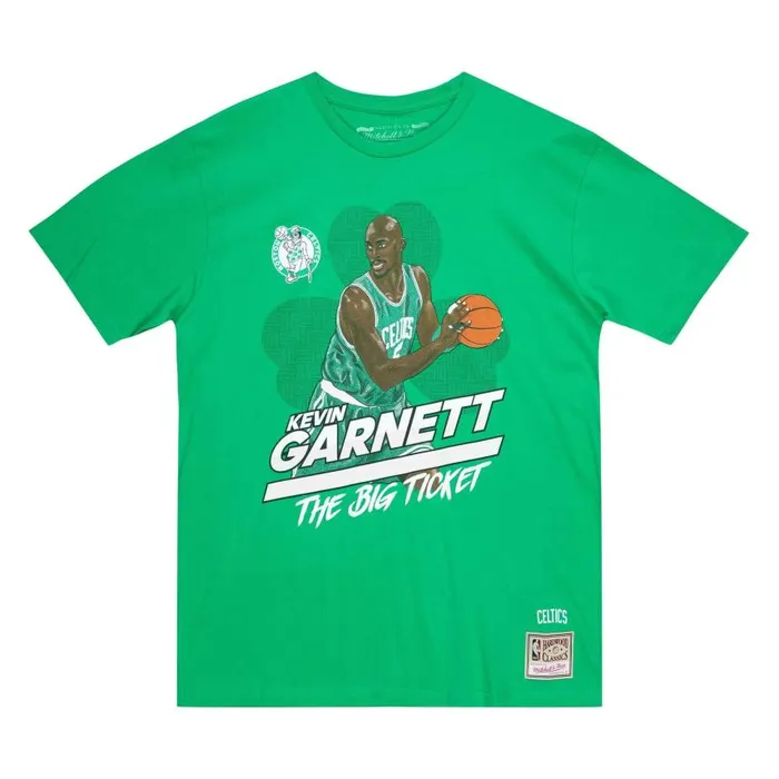 Mitchell and Ness The Big Ticket Tee Boston Celtics Kevin Garnett Men TShirts and Tops Mitchell and Ness The Big Ticket Tee Boston Celtics Kevin Garnett Men TShirts and Tops
