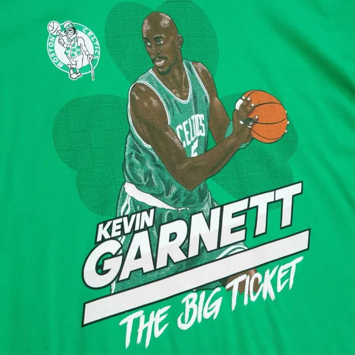 Mitchell and Ness The Big Ticket Tee Boston Celtics Kevin Garnett Men TShirts and Tops