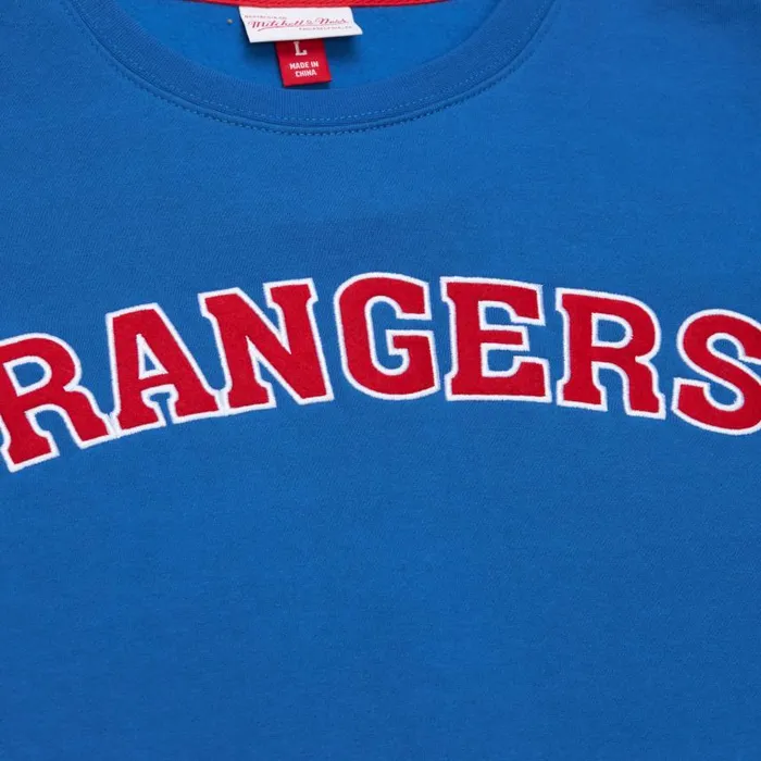Mitchell and Ness There And Back Fleece Crew Current Logo New York Rangers Men Hoodies and Sweatshirts