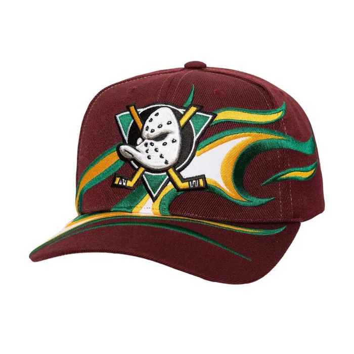 Mitchell and Ness Turn And Burn Pro Snapback Vntg Anaheim Ducks Men Hats and Headwear