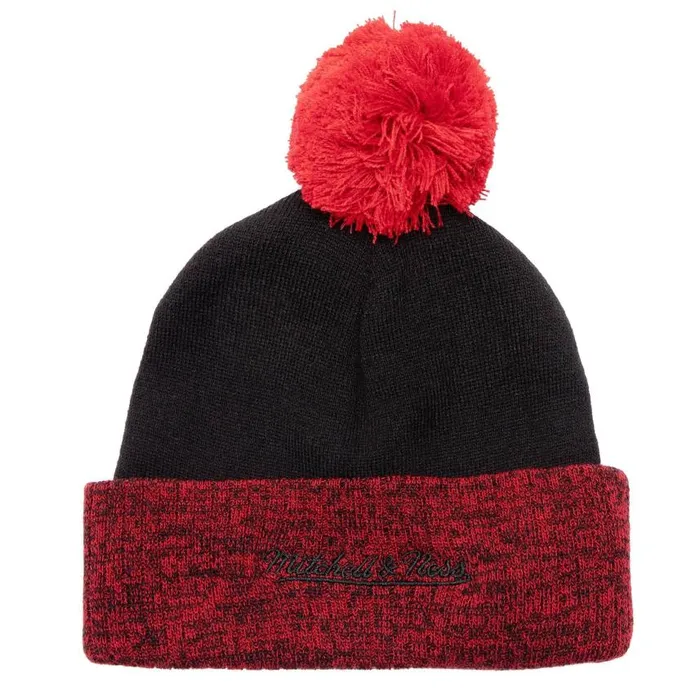 Mitchell and Ness Two Tone Pom Beanie HWC Chicago Bulls Men Hats and Headwear Mitchell and Ness Two Tone Pom Beanie HWC Chicago Bulls Men Hats and Headwear