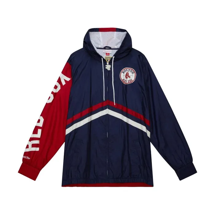 Mitchell and Ness Undeniable Full Zip Windbreaker Boston Red Sox Men Jackets and Outerwear Mitchell and Ness Undeniable Full Zip Windbreaker Boston Red Sox Men Jackets and Outerwear