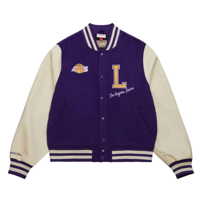 Mitchell and Ness Unisex Varsity Jacket Los Angeles Lakers MenWomen Jackets and Outerwear Mitchell and Ness Unisex Varsity Jacket Los Angeles Lakers MenWomen Jackets and Outerwear