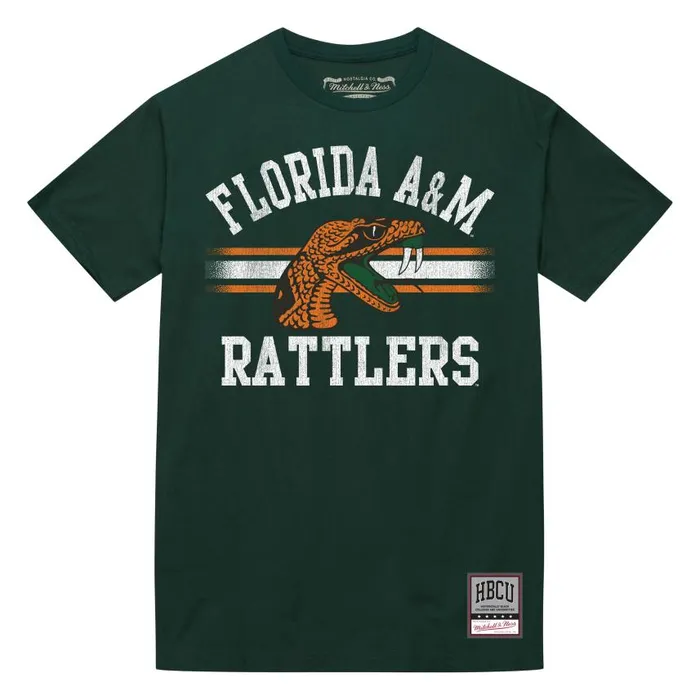 Mitchell and Ness Vintage Stripes Tee Florida AandM University Men TShirts and Tops Mitchell and Ness Vintage Stripes Tee Florida AandM University Men TShirts and Tops