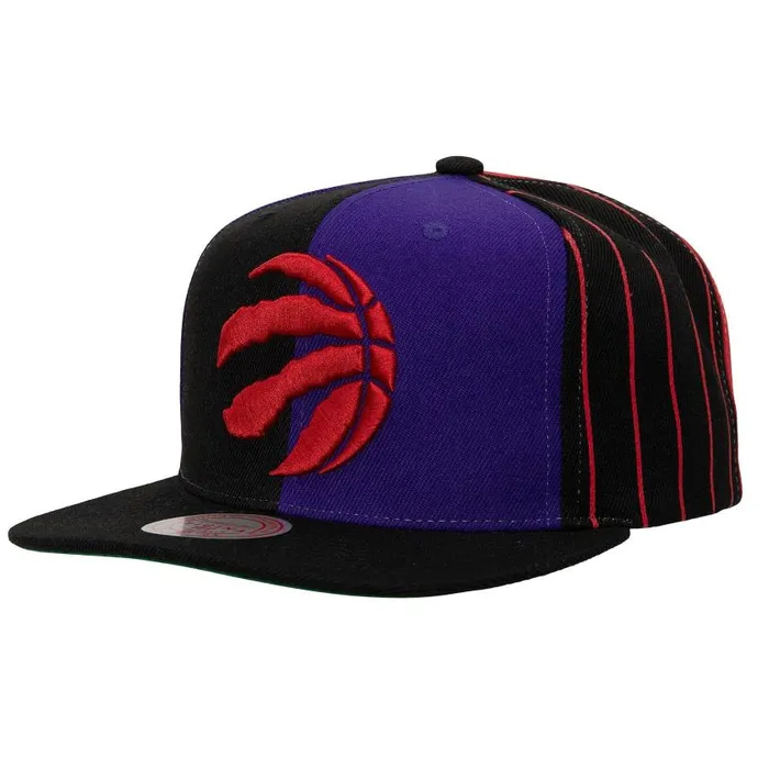 Mitchell and Ness What The Pinstripe Snapback Toronto Raptors Men Hats and Headwear Mitchell and Ness What The Pinstripe Snapback Toronto Raptors Men Hats and Headwear