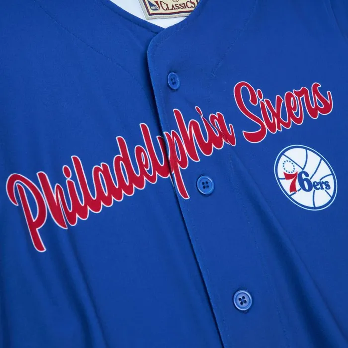 Mitchell and Ness Women039s SS Button Crop Philadelphia 76ers Women TShirts and Tops Mitchell and Ness Women039s SS Button Crop Philadelphia 76ers Women TShirts and Tops