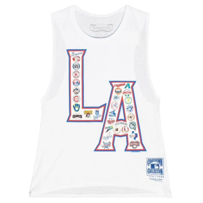 Mitchell and Ness Womens LA All Over Print Tee Women TShirts and Tops