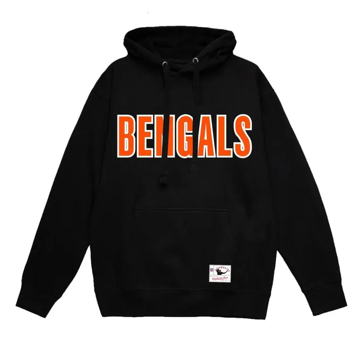 Mitchell and Ness Wordmark 1 Hoodie Cincinnati Bengals Men Hoodies and Sweatshirts Mitchell and Ness Wordmark 1 Hoodie Cincinnati Bengals Men Hoodies and Sweatshirts