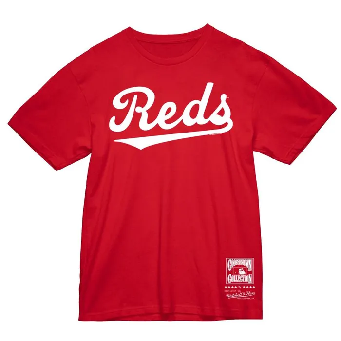 Mitchell and Ness Wordmark 1 Tee Cincinnati Reds Men TShirts and Tops