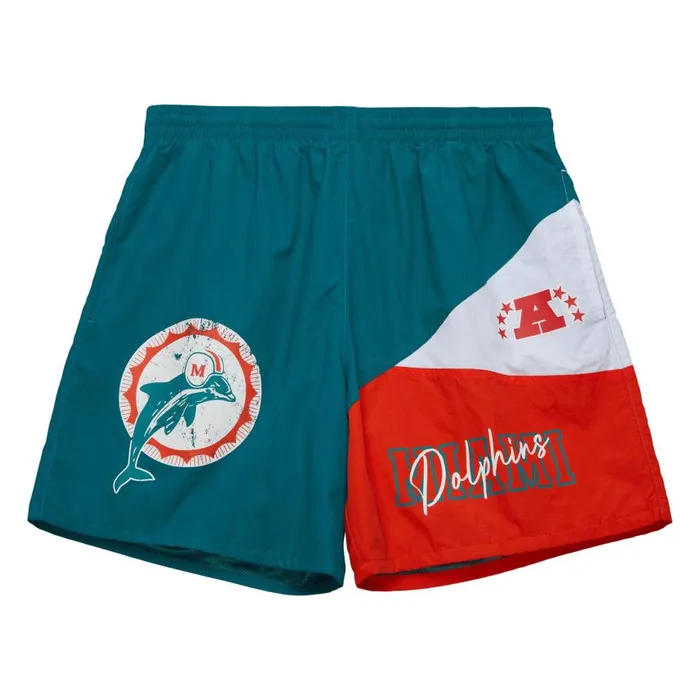 Mitchell and Ness Woven Shorts Vintage Logo Miami Dolphins Men Shorts