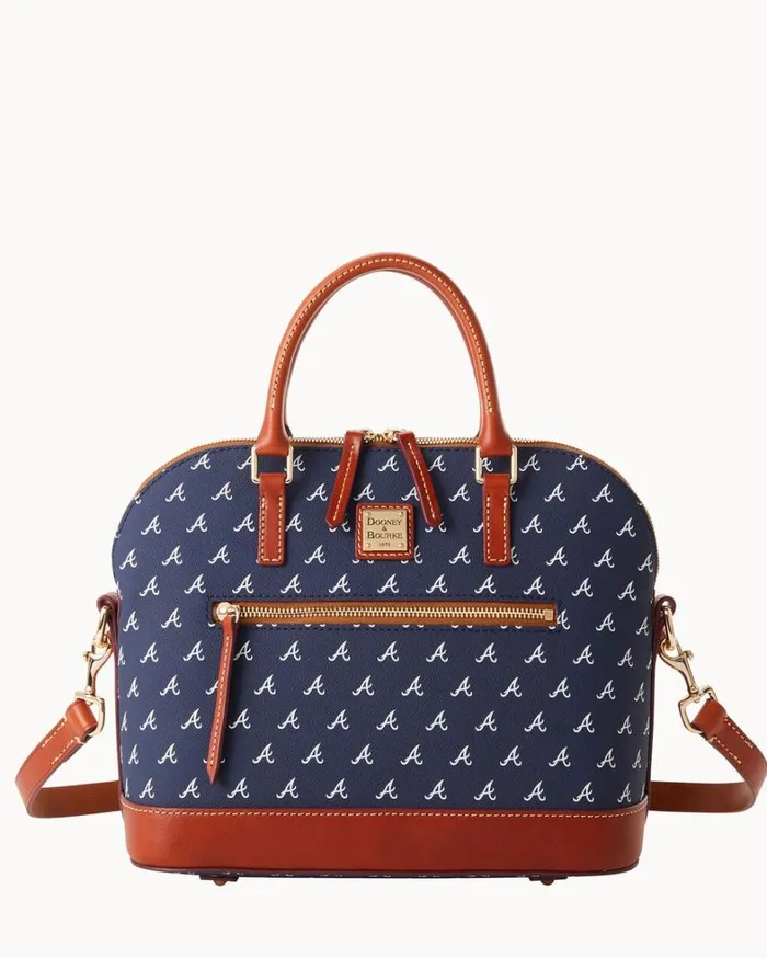 MLB Braves Domed Zip Satchel Braves Women Dooney and Bourke Satchels