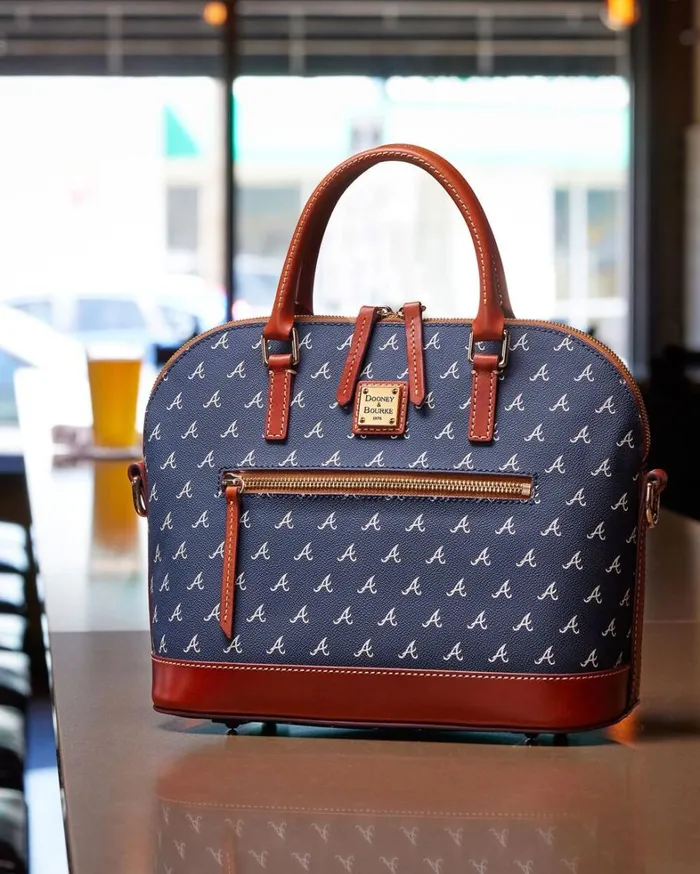 MLB Braves Domed Zip Satchel Braves Women Dooney and Bourke Satchels MLB Braves Domed Zip Satchel Braves Women Dooney and Bourke Satchels