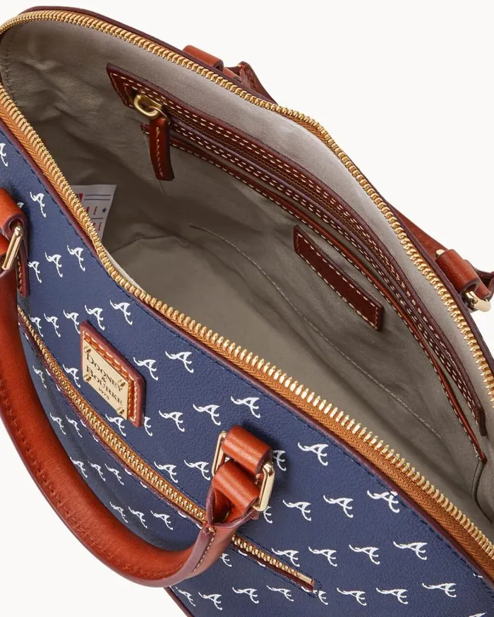 MLB Braves Domed Zip Satchel Braves Women Dooney and Bourke Satchels MLB Braves Domed Zip Satchel Braves Women Dooney and Bourke Satchels