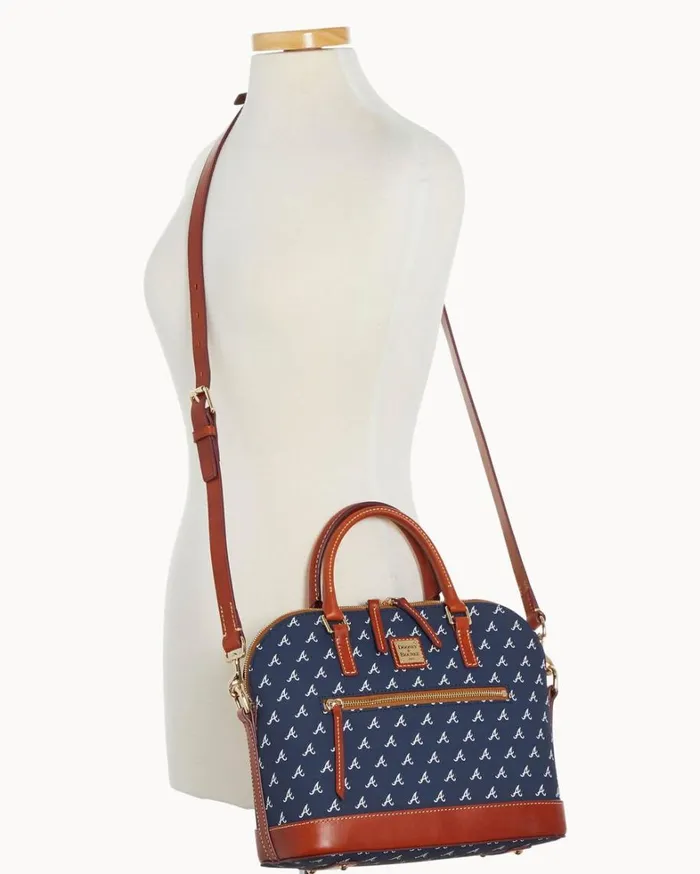 MLB Braves Domed Zip Satchel Braves Women Dooney and Bourke Satchels MLB Braves Domed Zip Satchel Braves Women Dooney and Bourke Satchels
