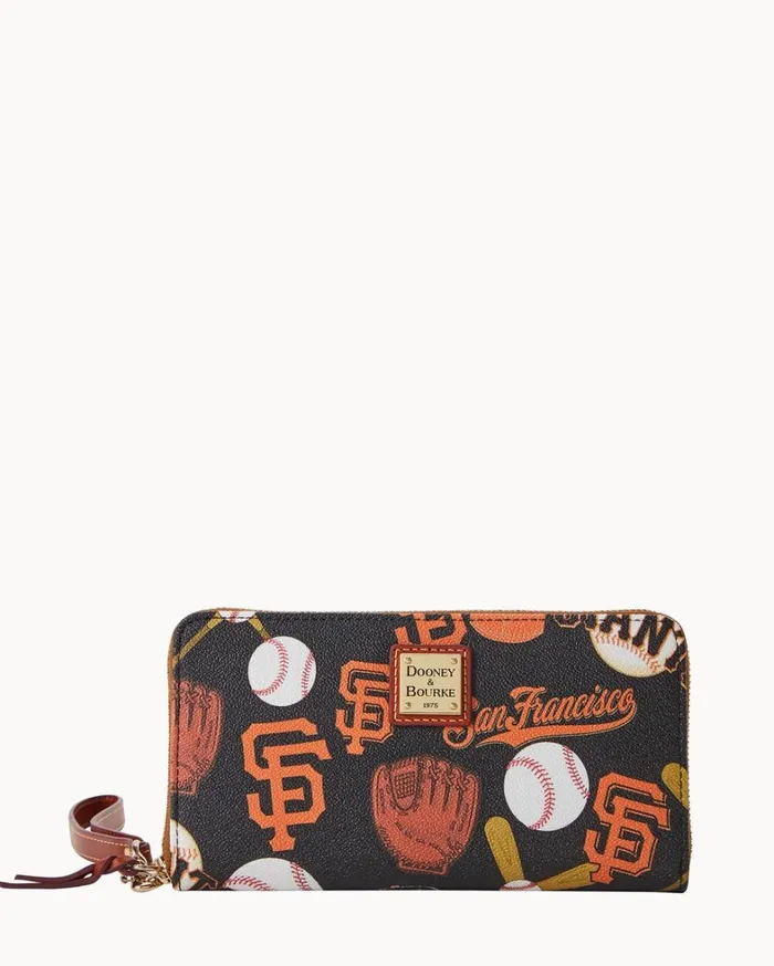 MLB Giants Large Zip Around Wristlet Giants Women Dooney and Bourke Wallets