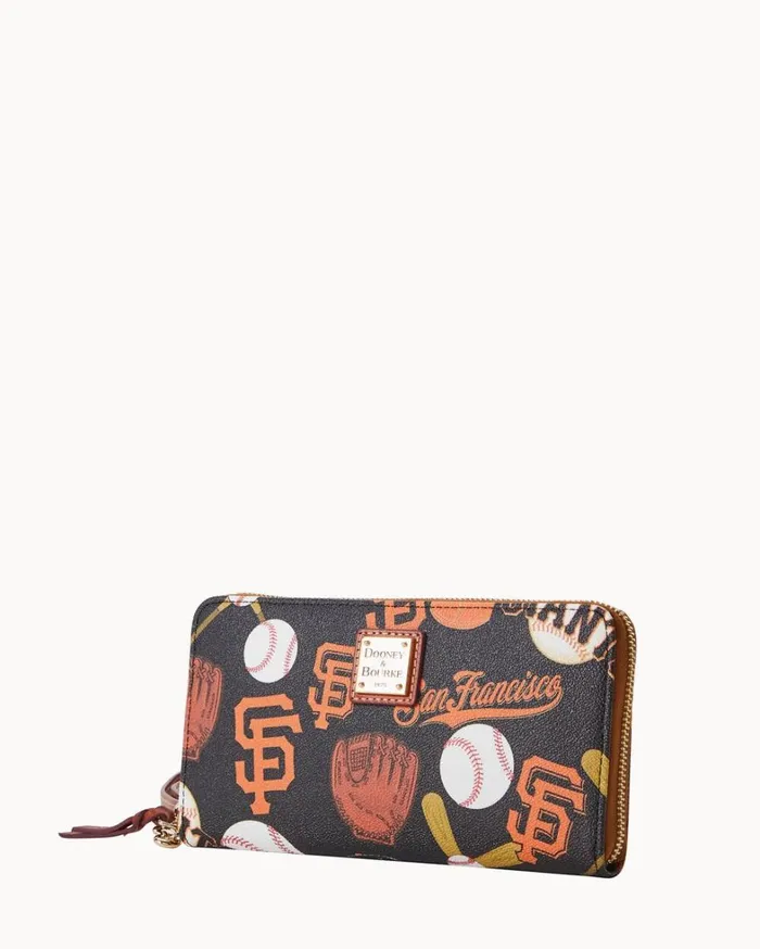 MLB Giants Large Zip Around Wristlet Giants Women Dooney and Bourke Wallets