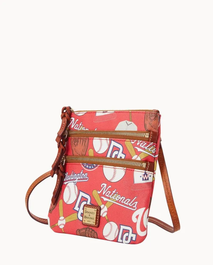 MLB Nationals North South Triple Zip Crossbody Nationals Women Dooney and Bourke Crossbodies MLB Nationals North South Triple Zip Crossbody Nationals Women Dooney and Bourke Crossbodies
