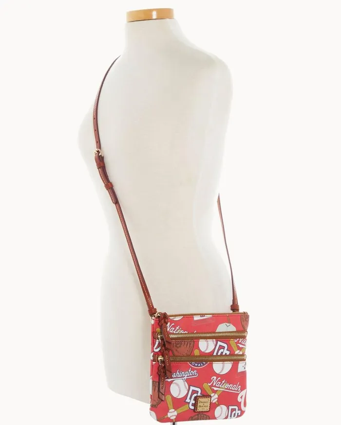 MLB Nationals North South Triple Zip Crossbody Nationals Women Dooney and Bourke Crossbodies MLB Nationals North South Triple Zip Crossbody Nationals Women Dooney and Bourke Crossbodies