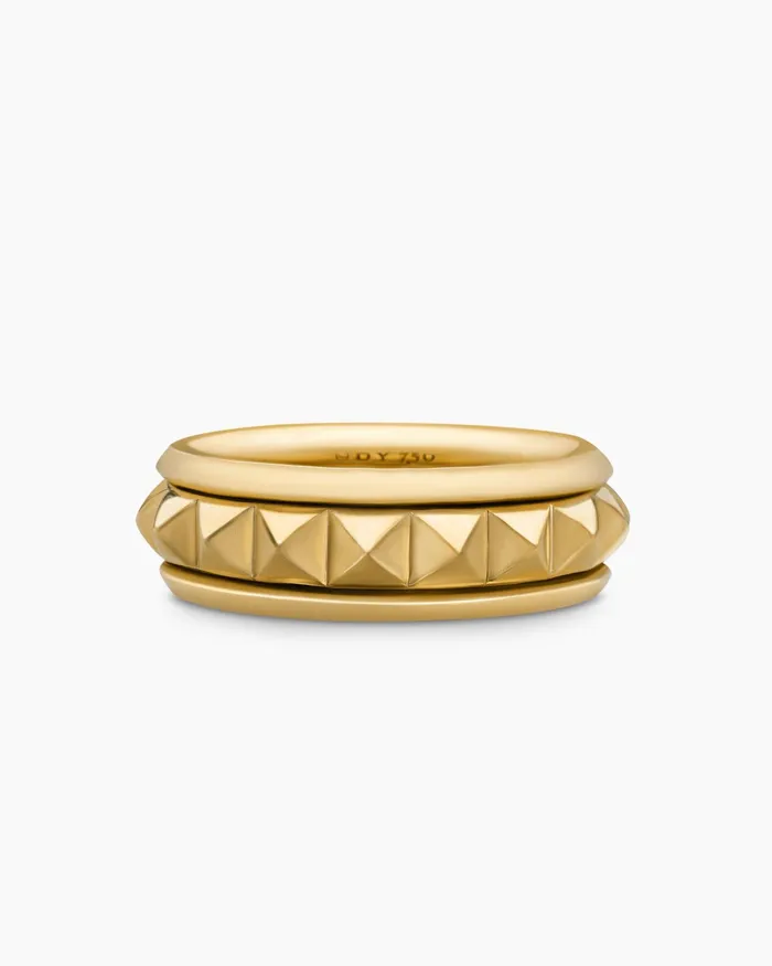 Modern Renaissance Pyramid Band Ring In 18K Yellow Gold 66mm Women David Yurman Band Modern Renaissance Pyramid Band Ring In 18K Yellow Gold 66mm Women David Yurman Band