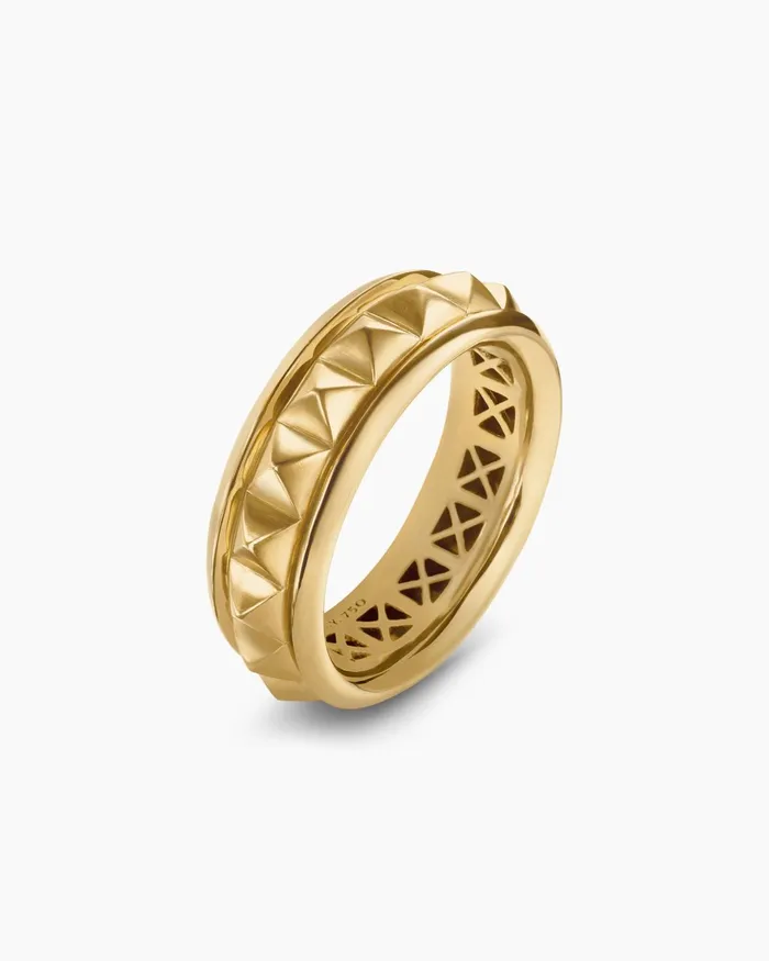Modern Renaissance Pyramid Band Ring In 18K Yellow Gold 66mm Women David Yurman Band Modern Renaissance Pyramid Band Ring In 18K Yellow Gold 66mm Women David Yurman Band