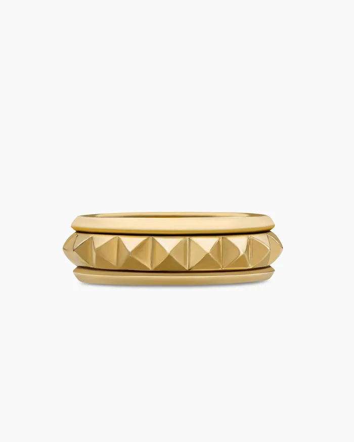 Modern Renaissance Pyramid Band Ring In 18K Yellow Gold 66mm Women David Yurman Band Modern Renaissance Pyramid Band Ring In 18K Yellow Gold 66mm Women David Yurman Band