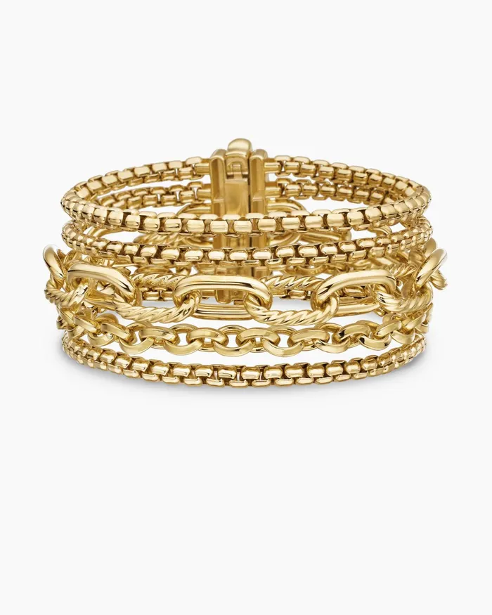 Multi Row Chain Bracelet In 18K Yellow Gold 29mm Women David Yurman Chain