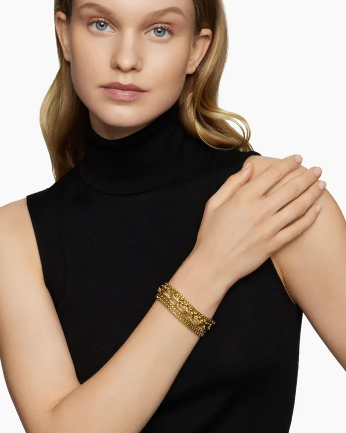 Multi Row Chain Bracelet In 18K Yellow Gold 29mm Women David Yurman Chain Multi Row Chain Bracelet In 18K Yellow Gold 29mm Women David Yurman Chain