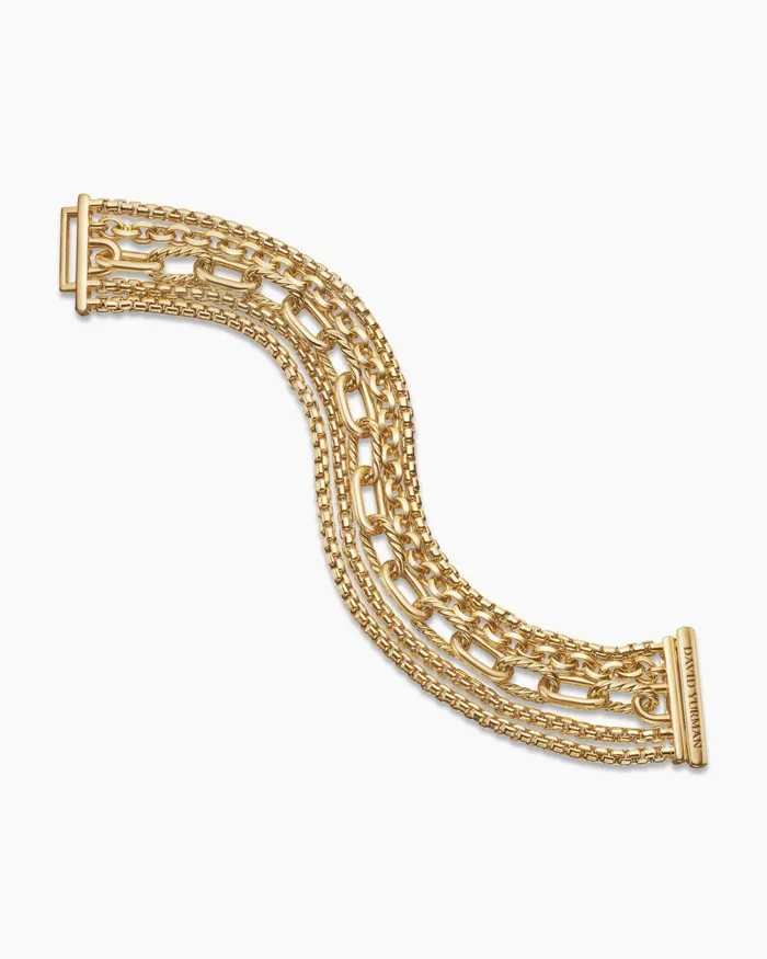 Multi Row Chain Bracelet In 18K Yellow Gold 29mm Women David Yurman Chain Multi Row Chain Bracelet In 18K Yellow Gold 29mm Women David Yurman Chain