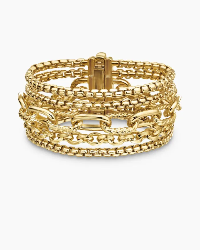 Multi Row Chain Bracelet In 18K Yellow Gold 29mm Women David Yurman Chain Multi Row Chain Bracelet In 18K Yellow Gold 29mm Women David Yurman Chain