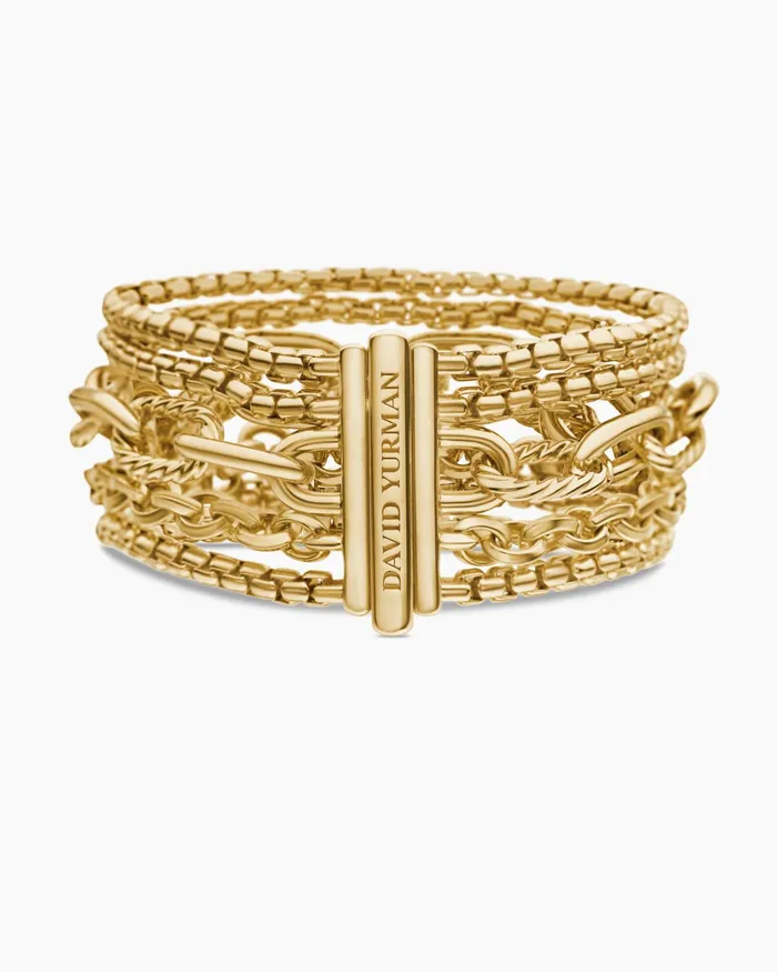Multi Row Chain Bracelet In 18K Yellow Gold 29mm Women David Yurman Chain Multi Row Chain Bracelet In 18K Yellow Gold 29mm Women David Yurman Chain
