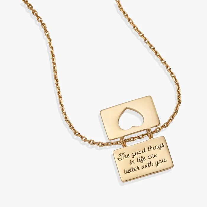 Necklaces Women Alex And Ani Hidden Message Heart Affirmation Necklace Gold