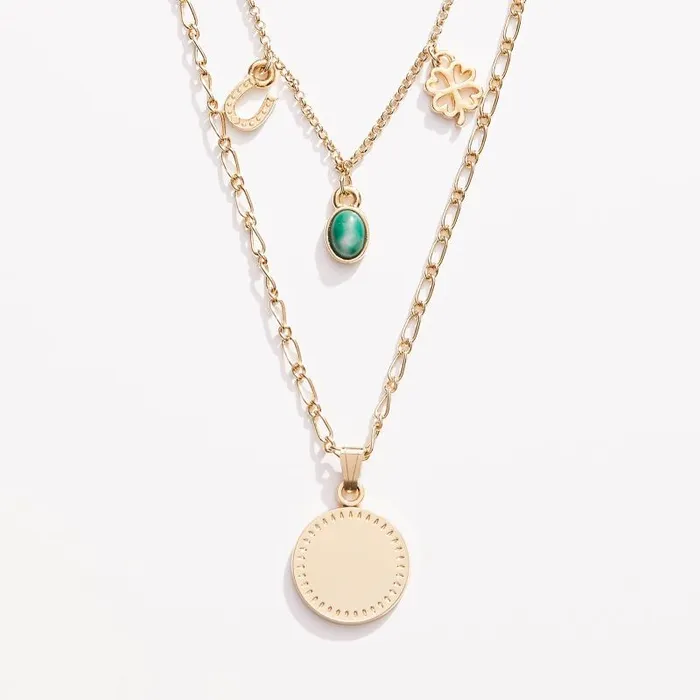 Necklaces Women Alex And Ani Luck Prosperity MultiCharm Layered Necklace Gold
