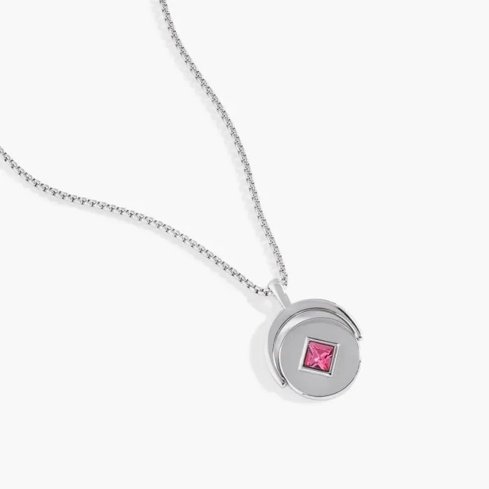 Necklaces Women Alex And Ani October Birthstone And Flower Flip Charm Necklace Stainless Steel Gold