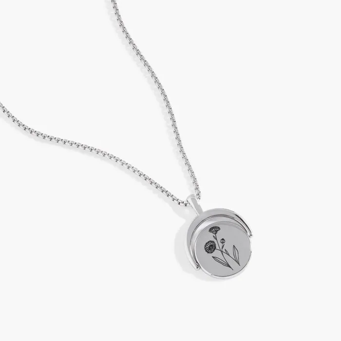 Necklaces Women Alex And Ani October Birthstone And Flower Flip Charm Necklace Stainless Steel Gold