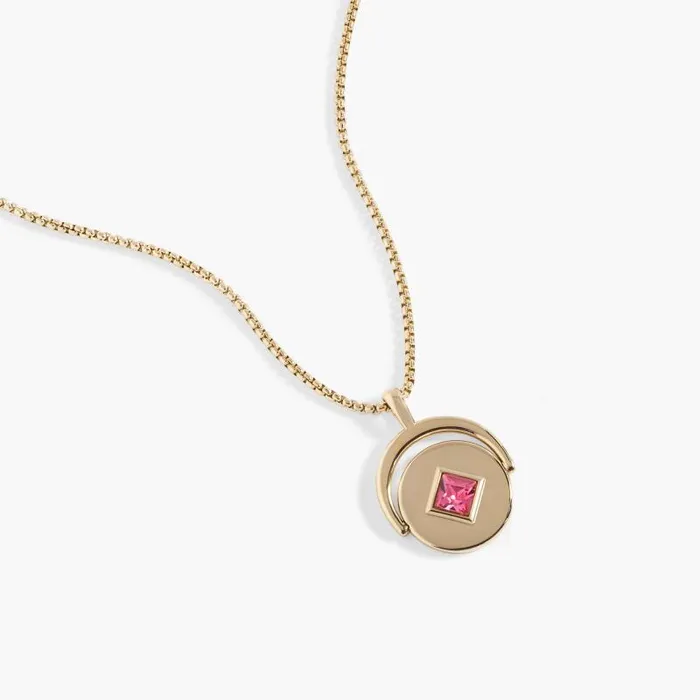 Necklaces Women Alex And Ani October Birthstone And Flower Flip Charm Necklace Stainless Steel Gold