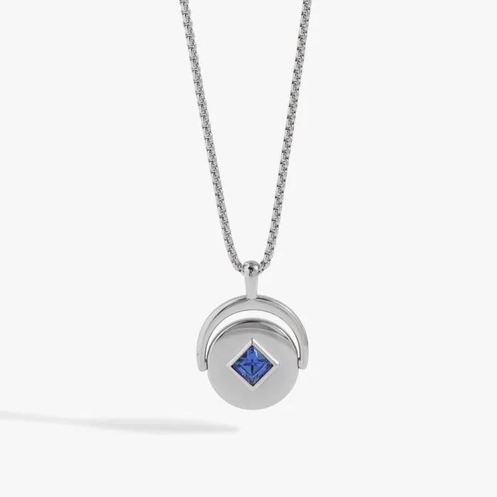 Necklaces Women Alex And Ani September Birthstone And Flower Flip Charm Necklace Stainless Steel Silver